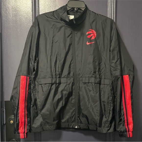 Nike Toronto Raptors Jacket Full Zip Basketball Black Red Large - Picture 1 of 3